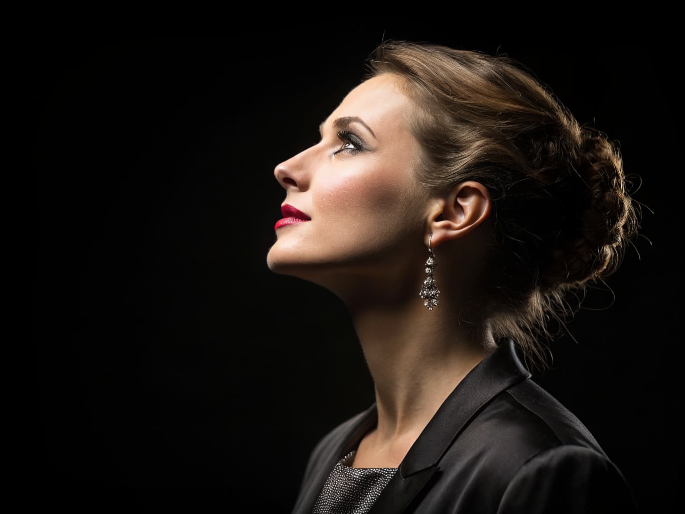 Elegant profile showcasing ear and earlobe area