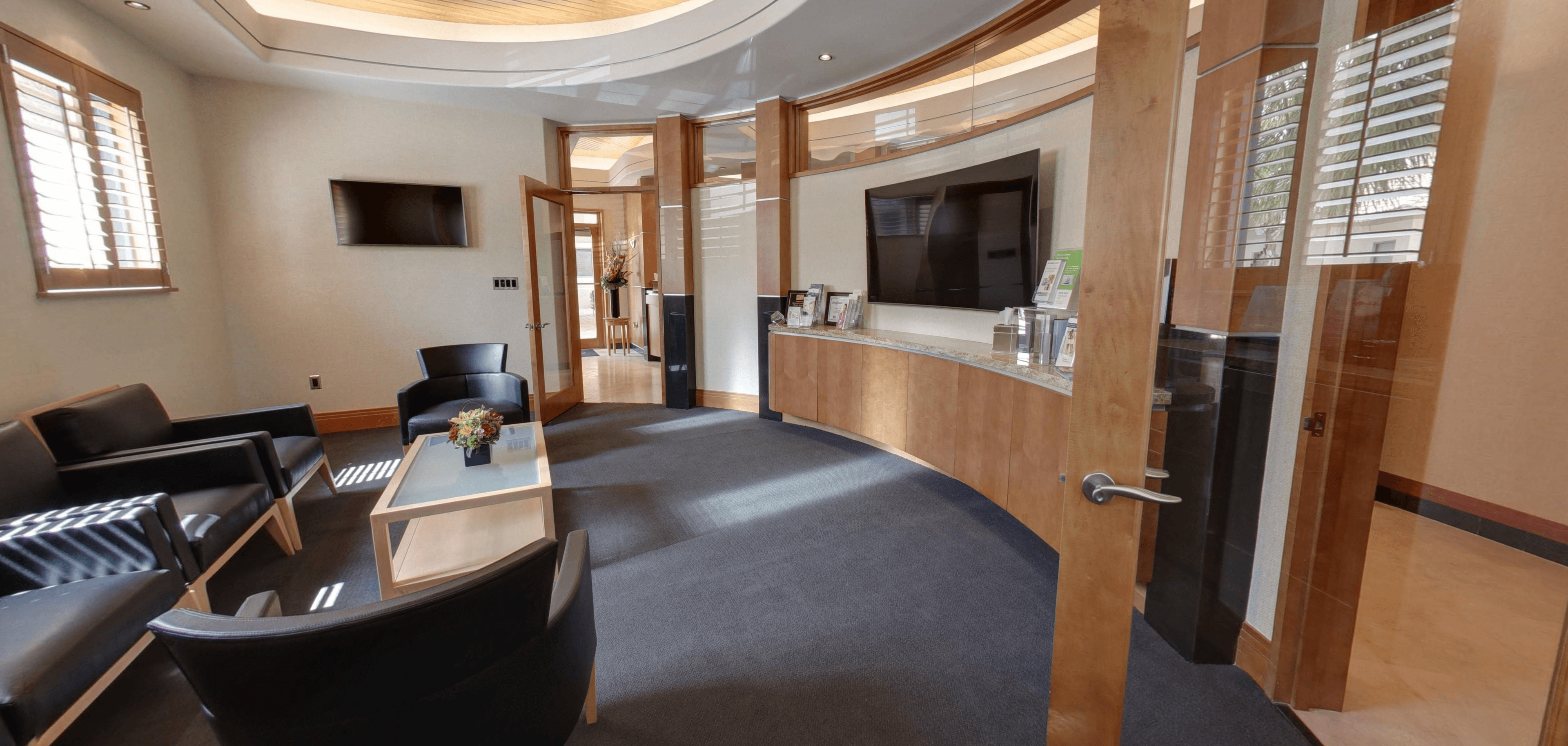 Patient waiting room with comfortable seating