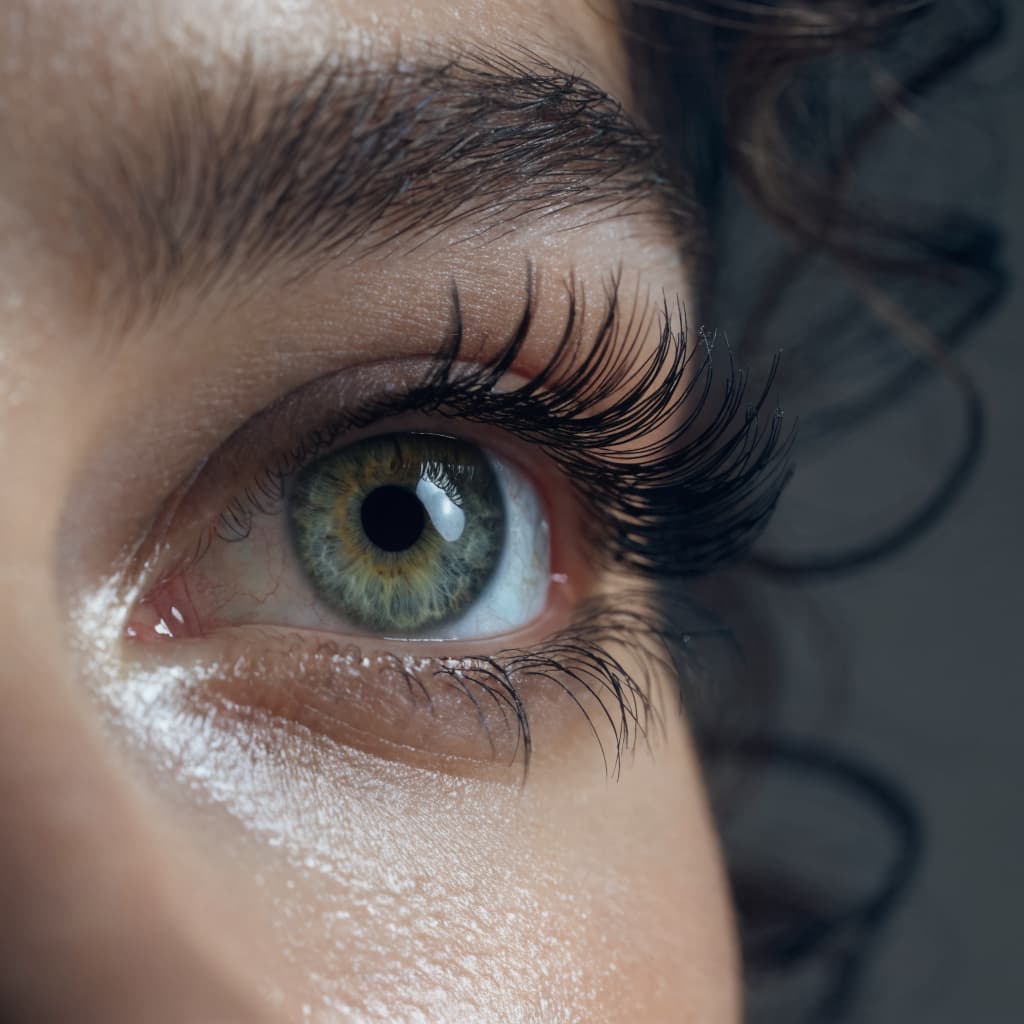 Close-up of a beautiful eye with smooth surrounding skin